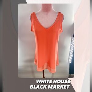 EUC White House Black Market Chiffon Tank Top